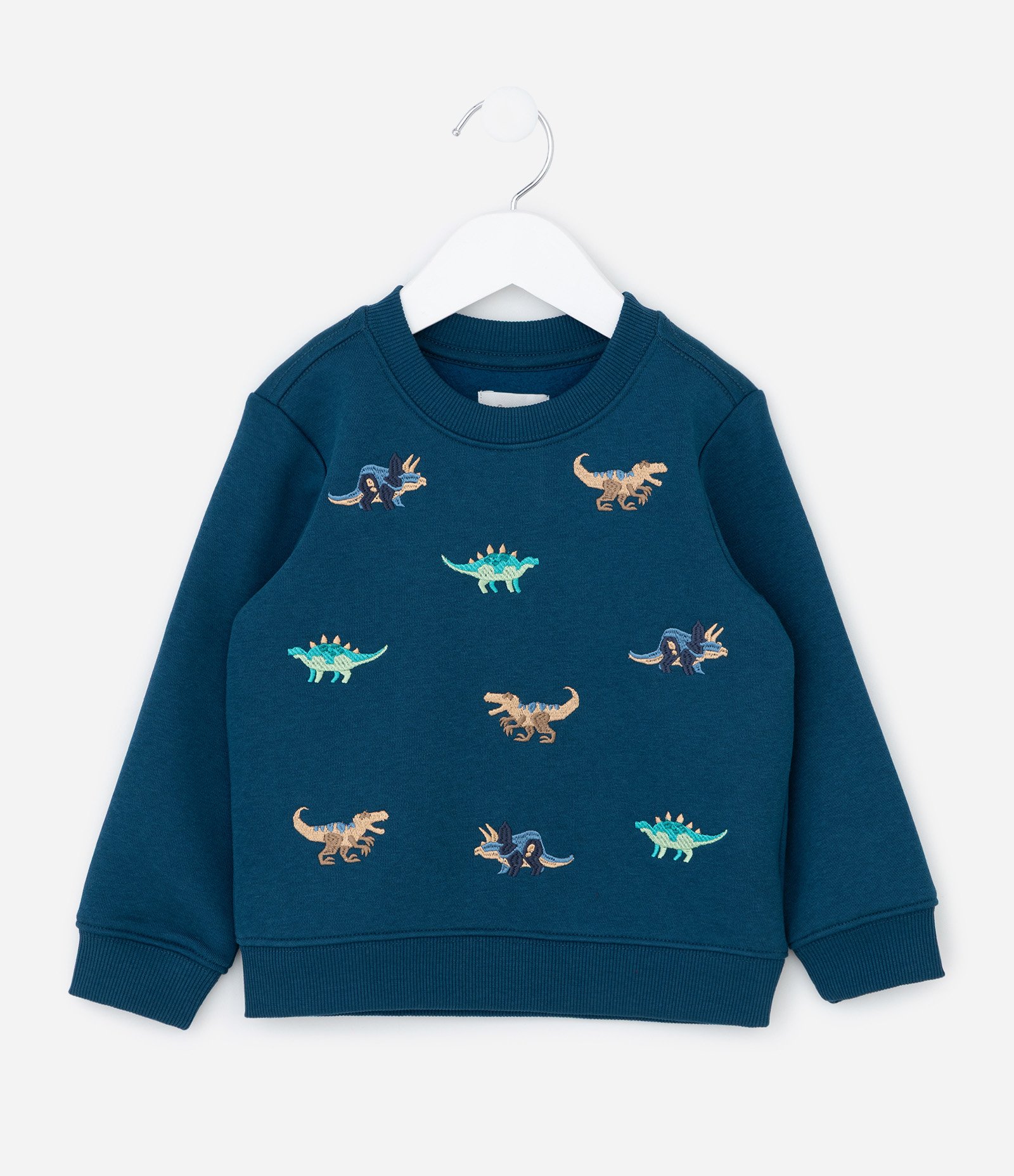 Casaco Infantil em Moletom com Bordados de Dinossauro – Tam 1 a 6 Anos Azul Marinho 2