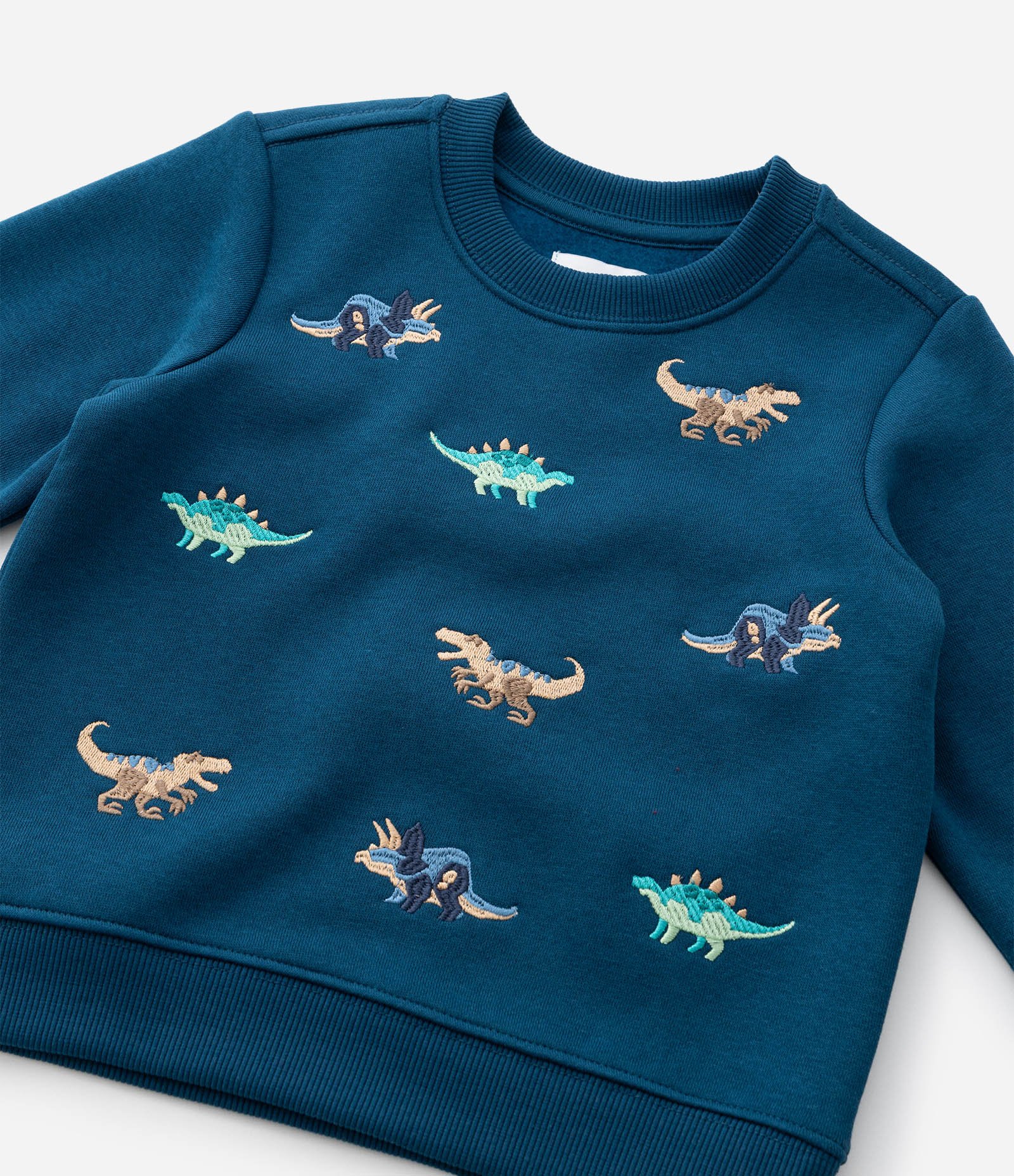 Casaco Infantil em Moletom com Bordados de Dinossauro – Tam 1 a 6 Anos Azul Marinho 8