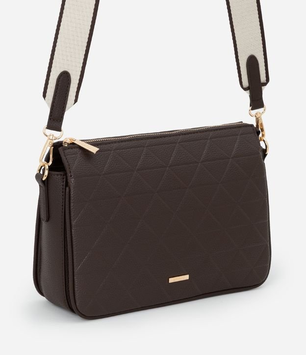 Bolsa Transversal Média com Divisórias e Bolso Externo