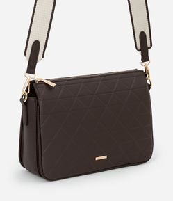 Bolsa Transversal Média com Divisórias e Bolso Externo