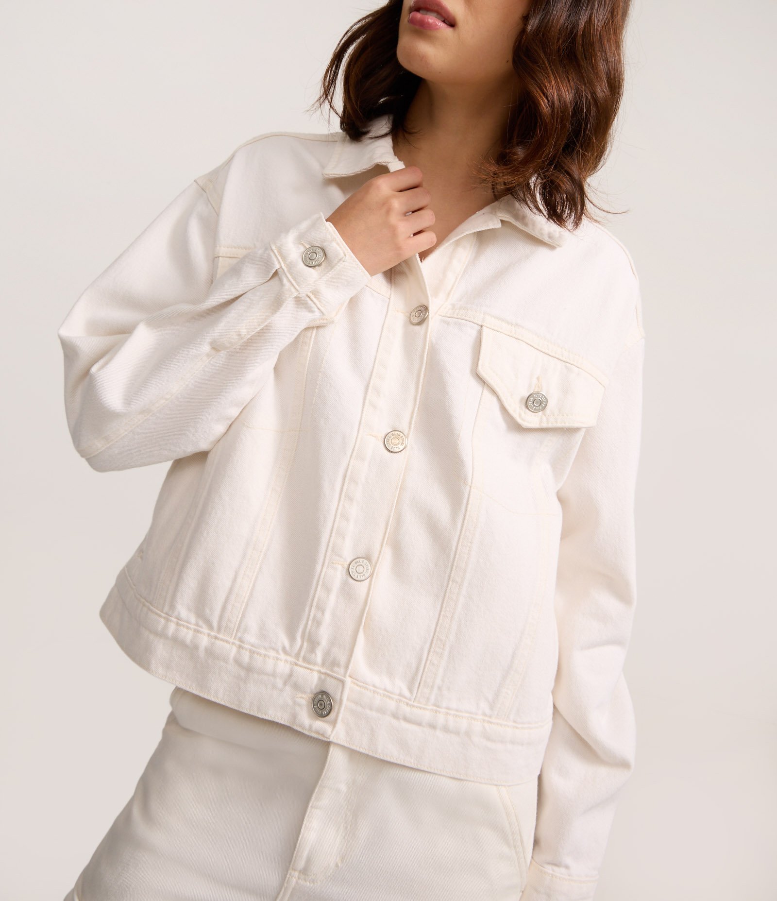 Jaqueta Trucker em Sarja com Lapelas nos Bolsos Off White 3