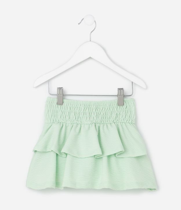 Saia Infantil em Anarruga com Babados e Texturizada - Tam 1 a 6 Anos