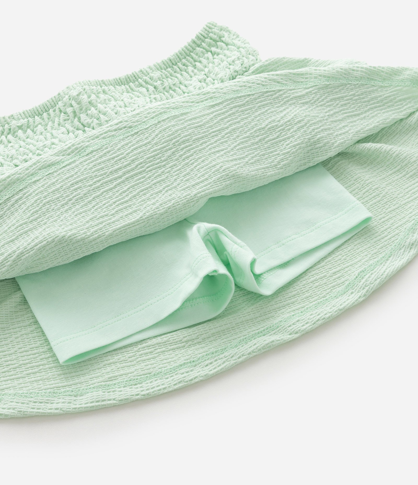 Saia Infantil em Anarruga com Babados e Texturizada - Tam 1 a 6 Anos Verde 6