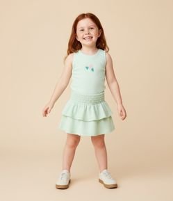 Saia Infantil em Anarruga com Babados e Texturizada - Tam 1 a 6 Anos