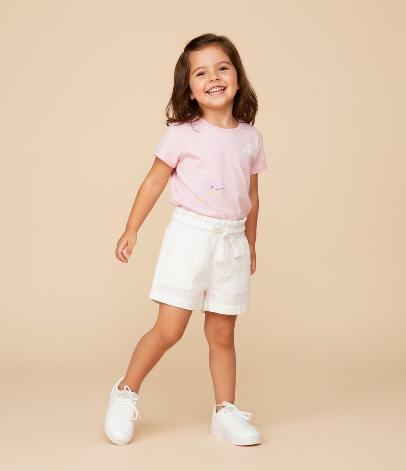 Camiseta Infantil com Estampa Fundo do Mar Sea Friends – Tam 1 A 6 Anos Rosa 1