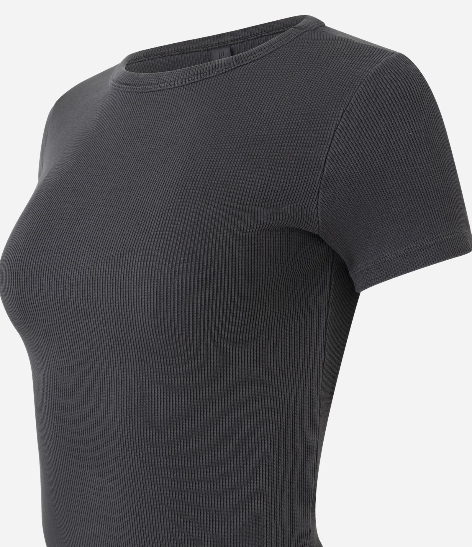 Blusa Canelada em Ribana Estonada com Barra Redonda Preto 2