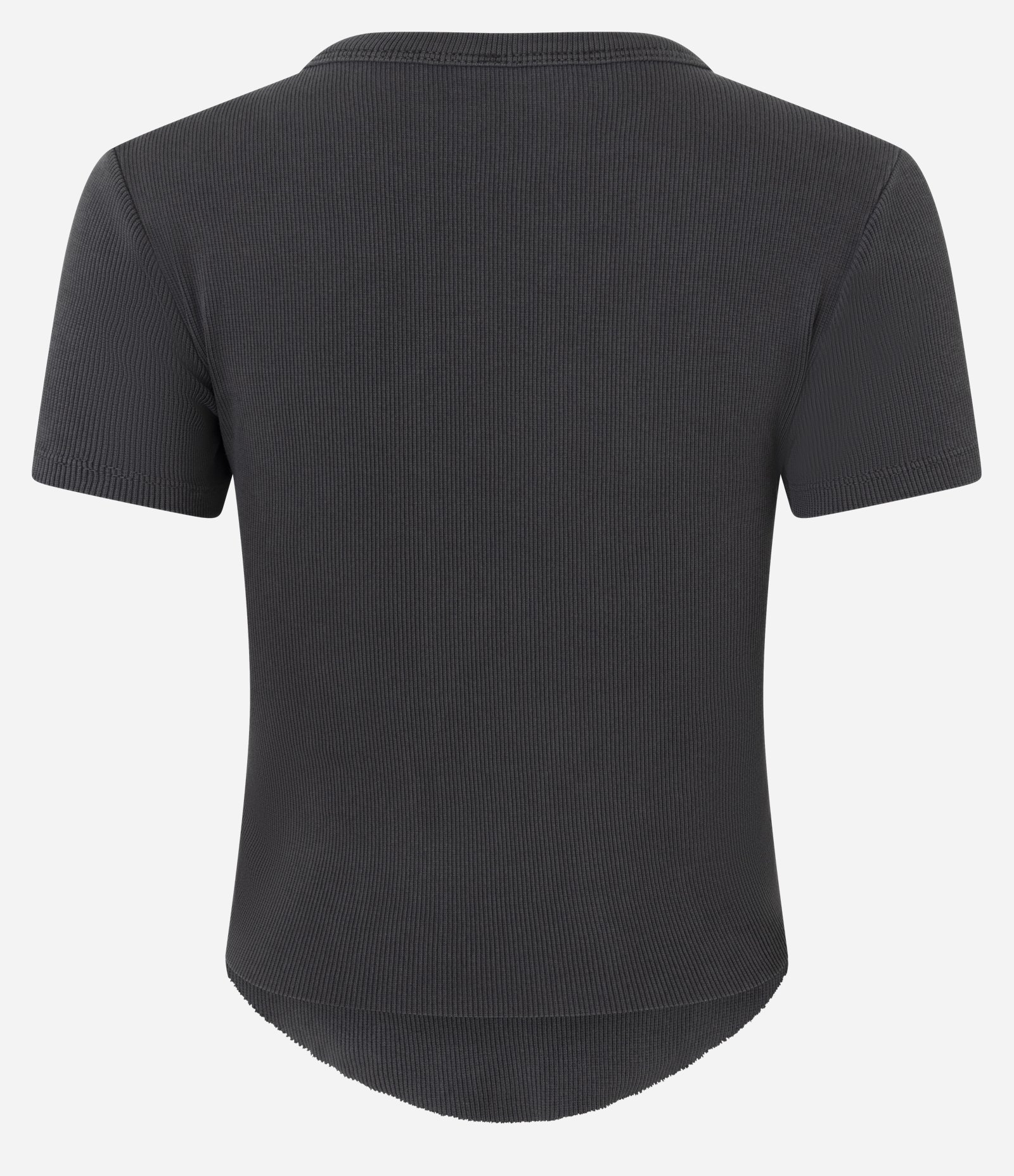 Blusa Canelada em Ribana Estonada com Barra Redonda Preto 3