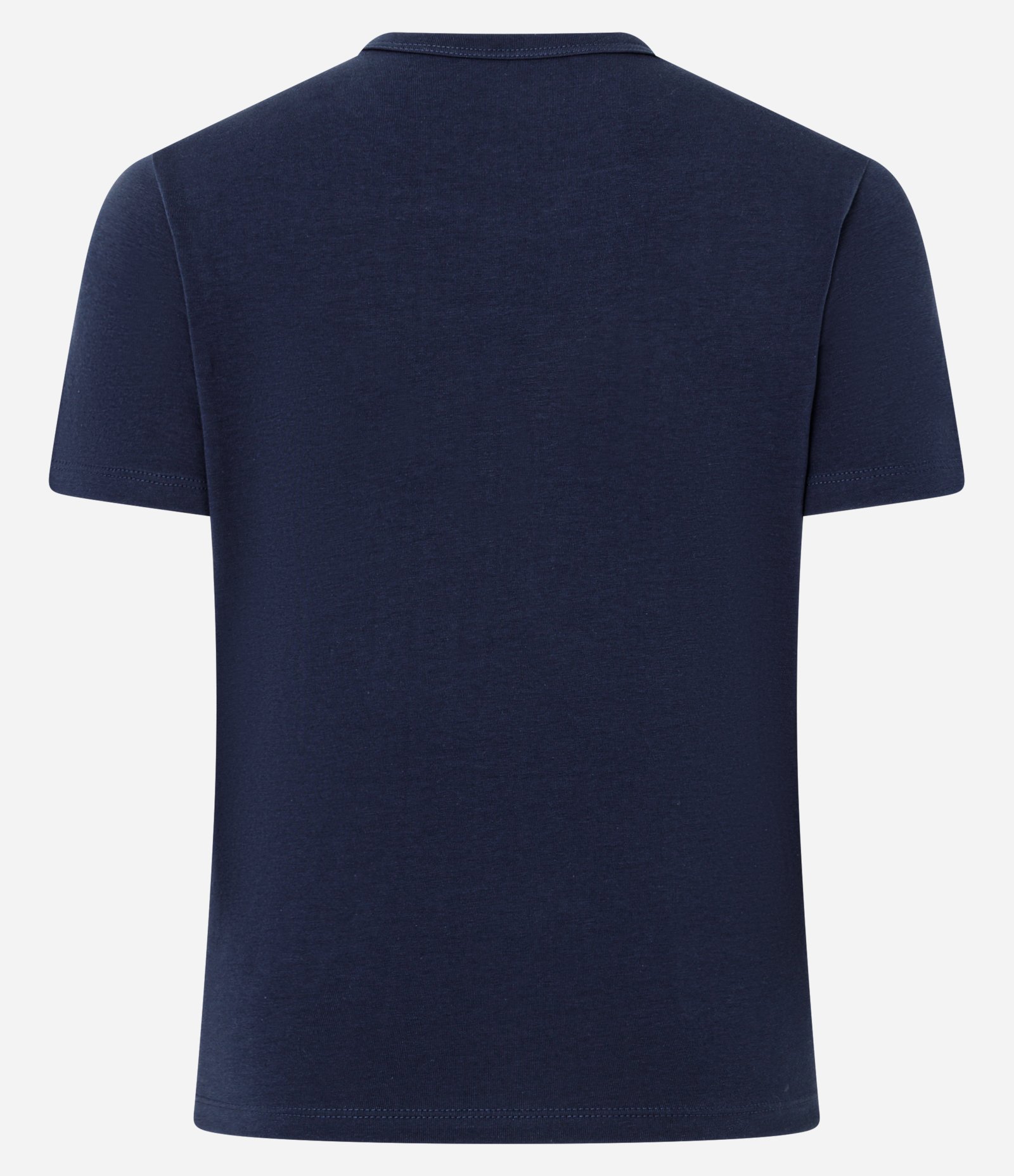 Blusa Slim Básica em Algodão com Gola Redonda Azul Marinho 2