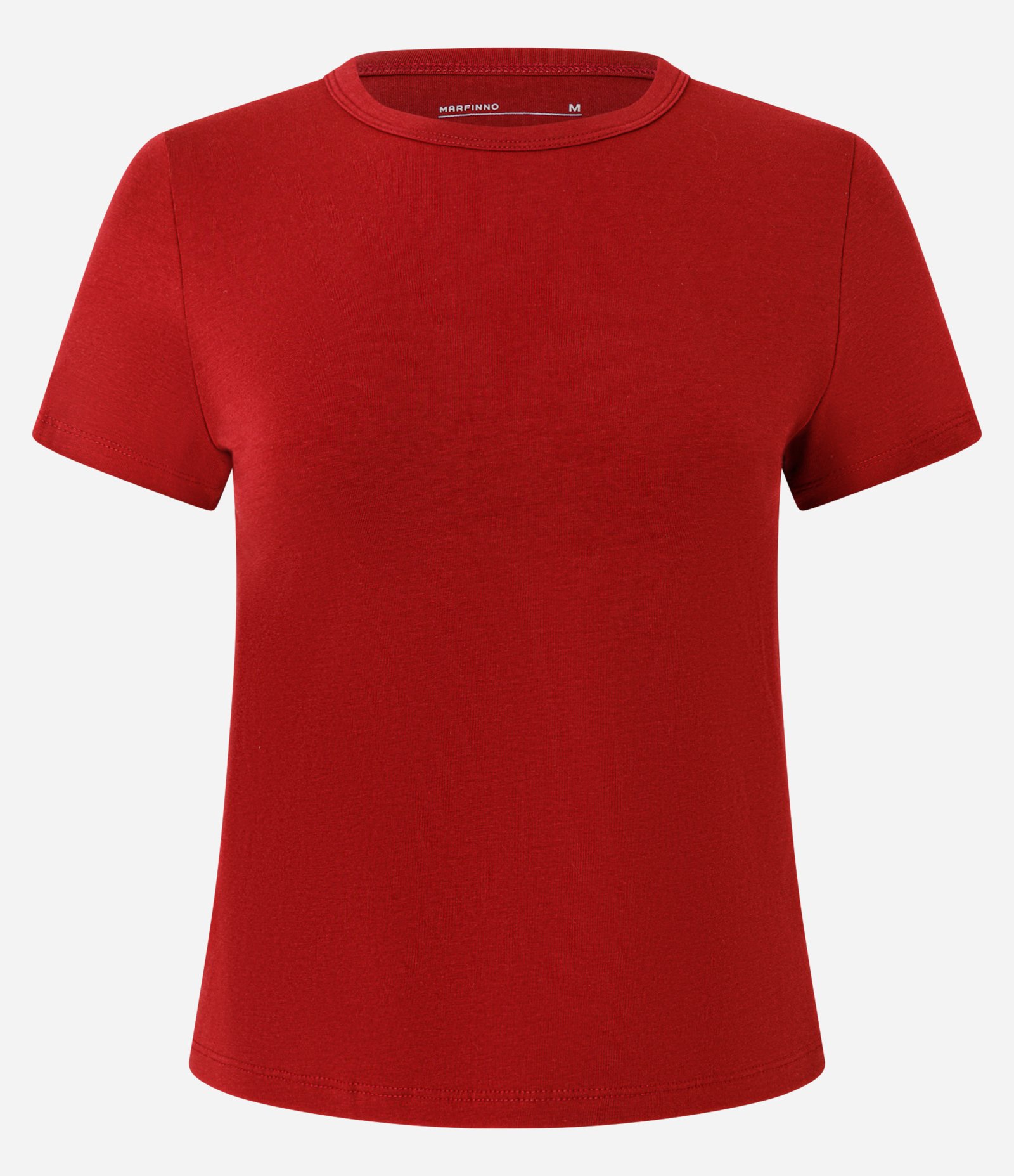 Blusa Slim Básica em Algodão com Gola Redonda Vermelho 1