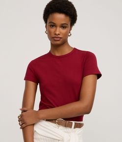 Blusa Slim Básica em Algodão Peruano com Gola Redonda
