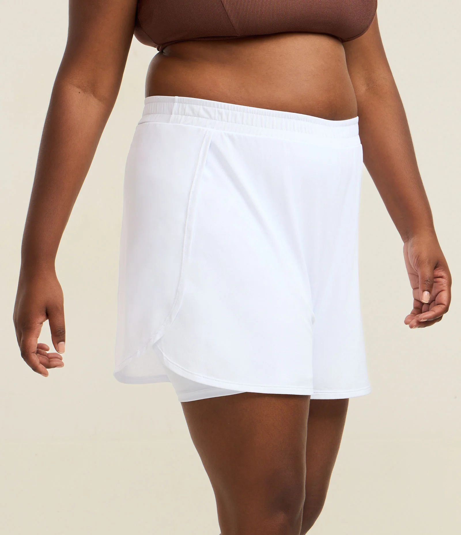 Bermuda com Short Runner em Tecnologia Dry Curve & Plus Size Branco 2