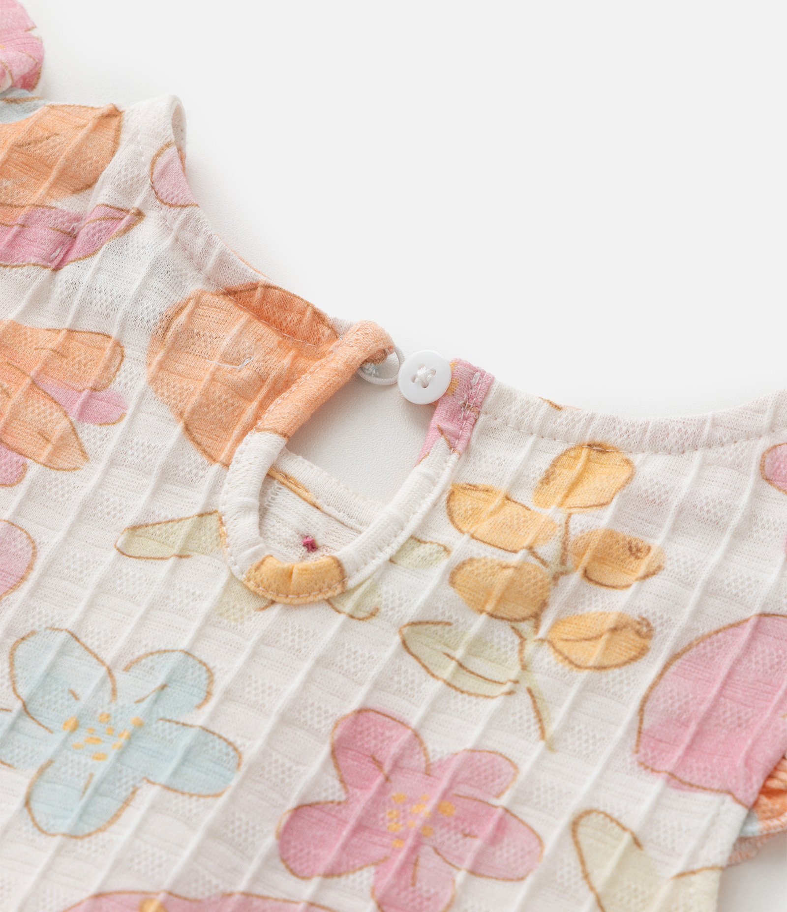 Vestido Infantil com Estampa Flora e Texturizado - Tam 1 a 6 Anos Multicores 4