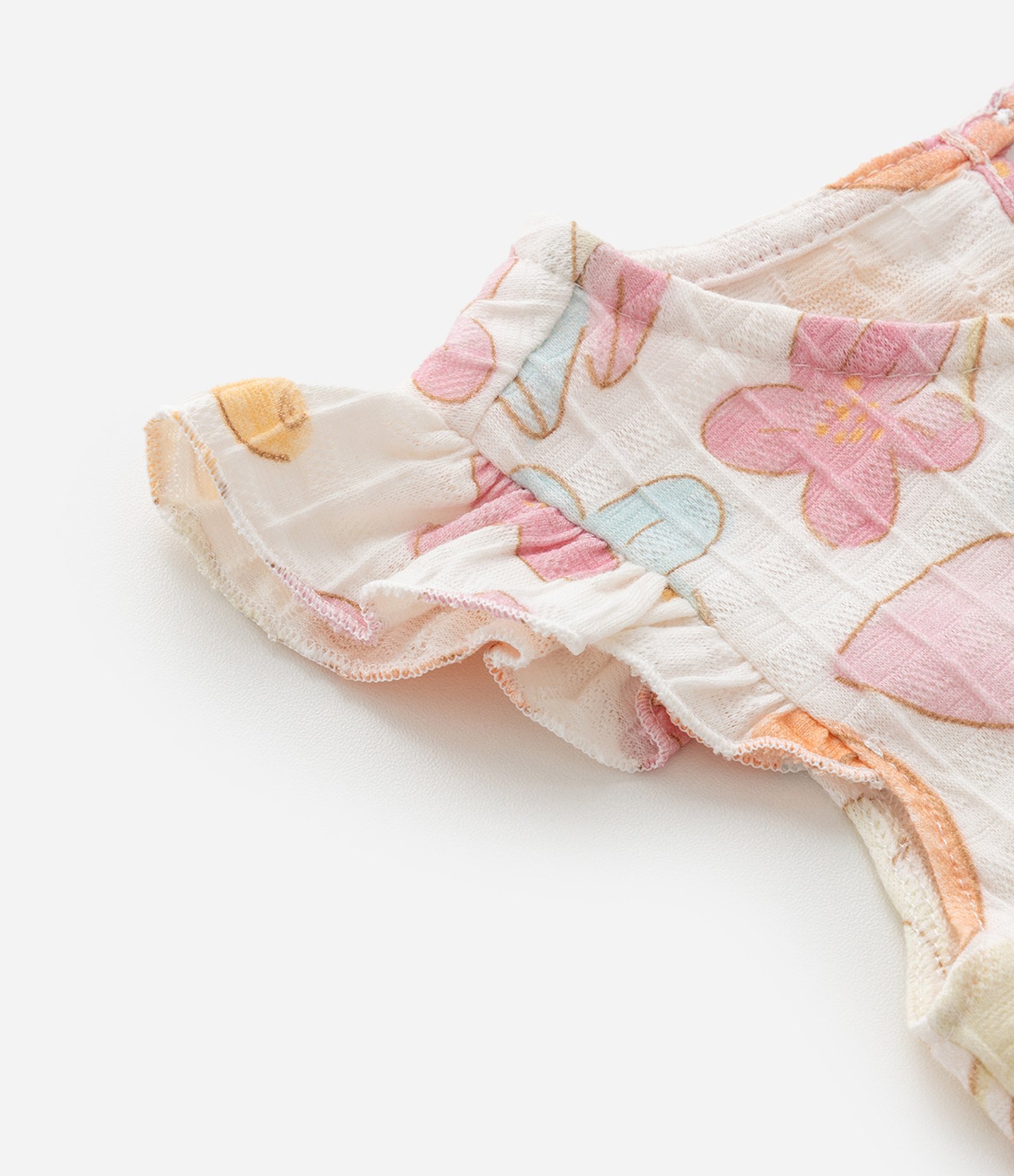 Vestido Infantil com Estampa Flora e Texturizado - Tam 1 a 6 Anos Multicores 5