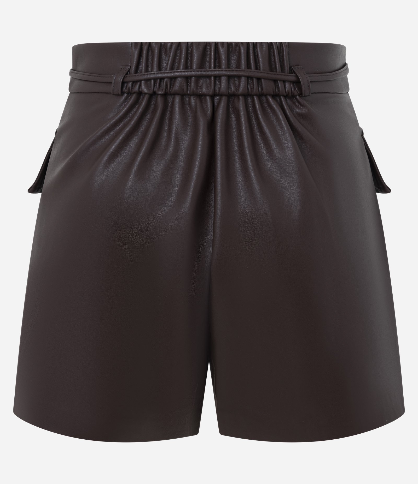 Short em PU com Cintinho para Amarração Marrom 7