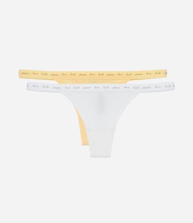 Kit 02 Calcinhas String Fio em Algodão com Cós Estampado