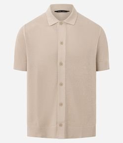 Camisa Regular em Algodão com Textura em Tricô