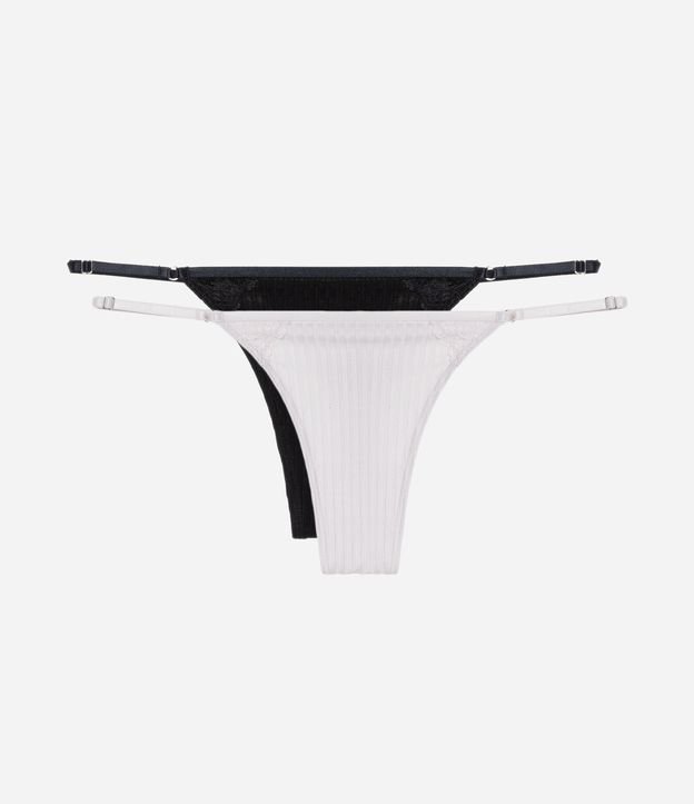 Kit 02 Calcinhas String Fio Duplo em Viscose com Regulagem