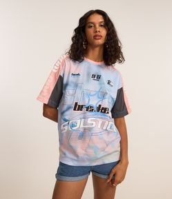 Camiseta Texturizada com Estampa Sport Core