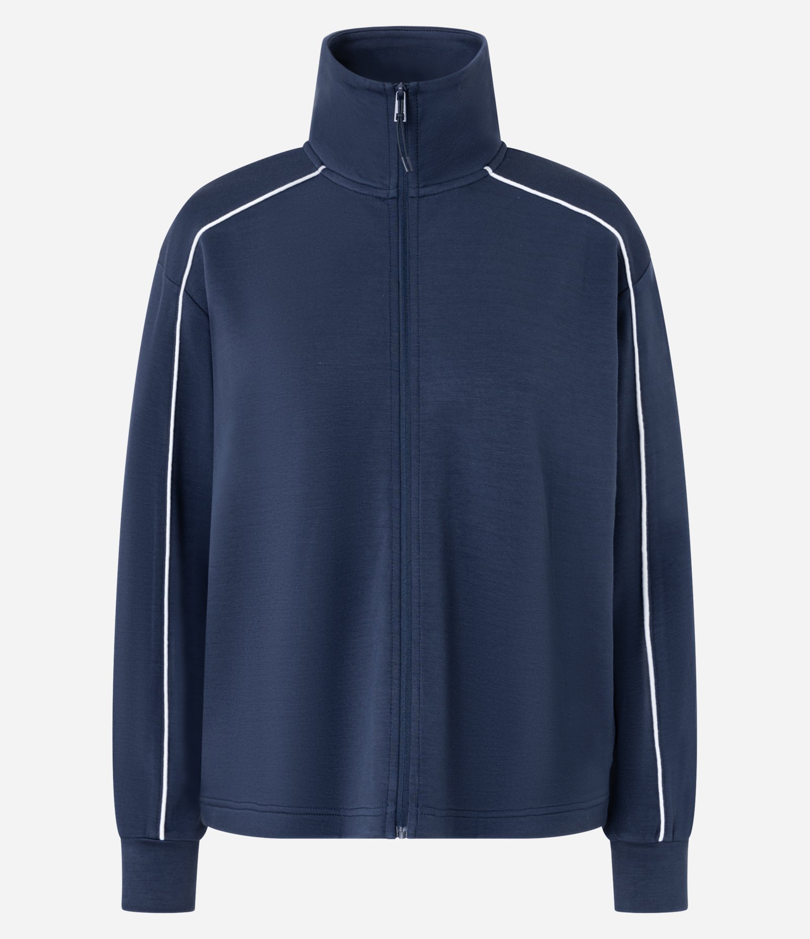 Jaqueta Esportiva em Modal com Friso Contrastante Azul 1