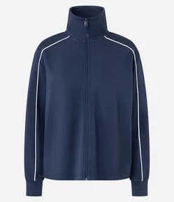 Jaqueta Esportiva em Modal com Friso Contrastante