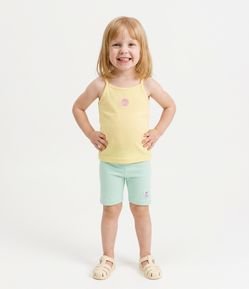 Kit Bermudas Infantil Ciclista Em Algodão Com Bordado - Tam 1 a 6 Anos