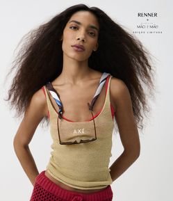 Lenço Retangular em Cetim com Estampa Búzios