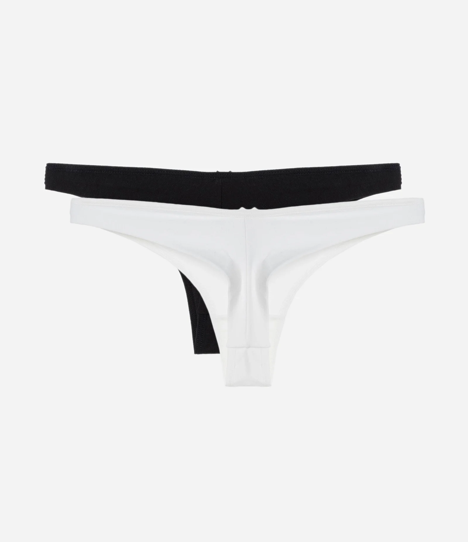 Kit 02 Calcinhas Biquíni Fio Duplo em Algodão Preto/Branco 2