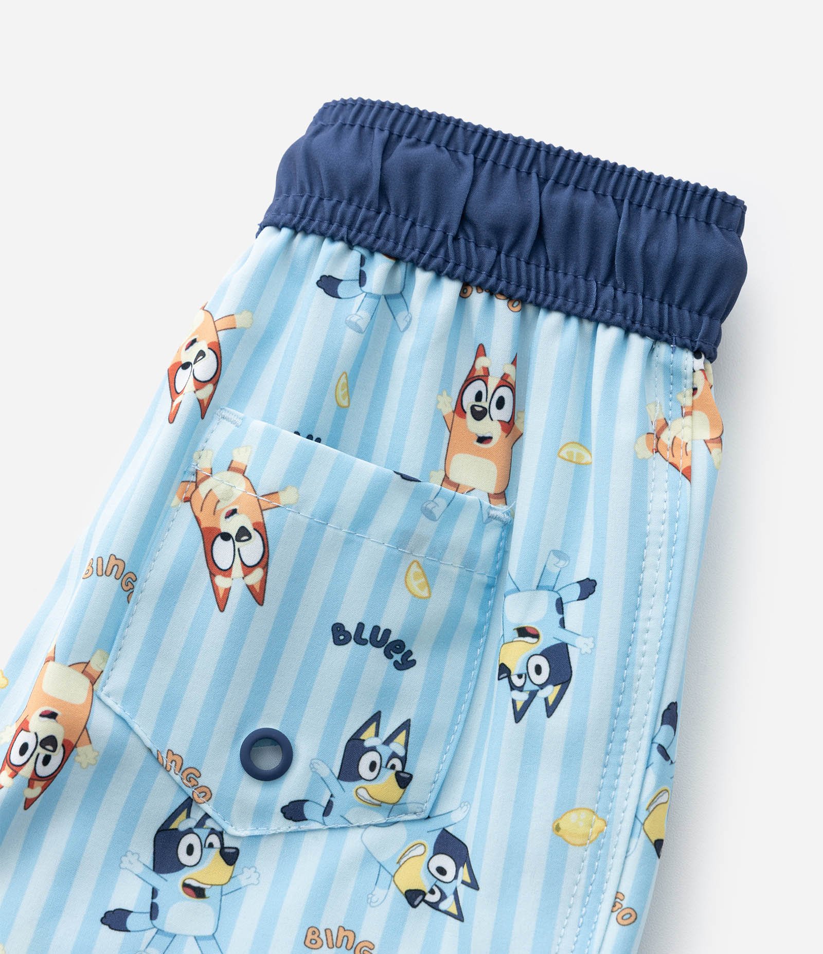 Bermuda Infantil de Banho Listrada com Estampa Bluey - Tam 1 a 6 Anos Azul 4
