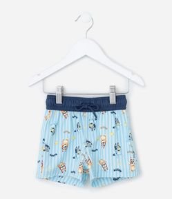 Bermuda Infantil de Banho Listrada com Estampa Bluey - Tam 1 a 6 Anos