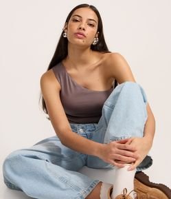 Blusa Ombro Único em Microfibra