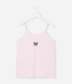 Pijama Infantil Curto em Ribana com Estampa Borboleta - Tam 5 a 14 Anos