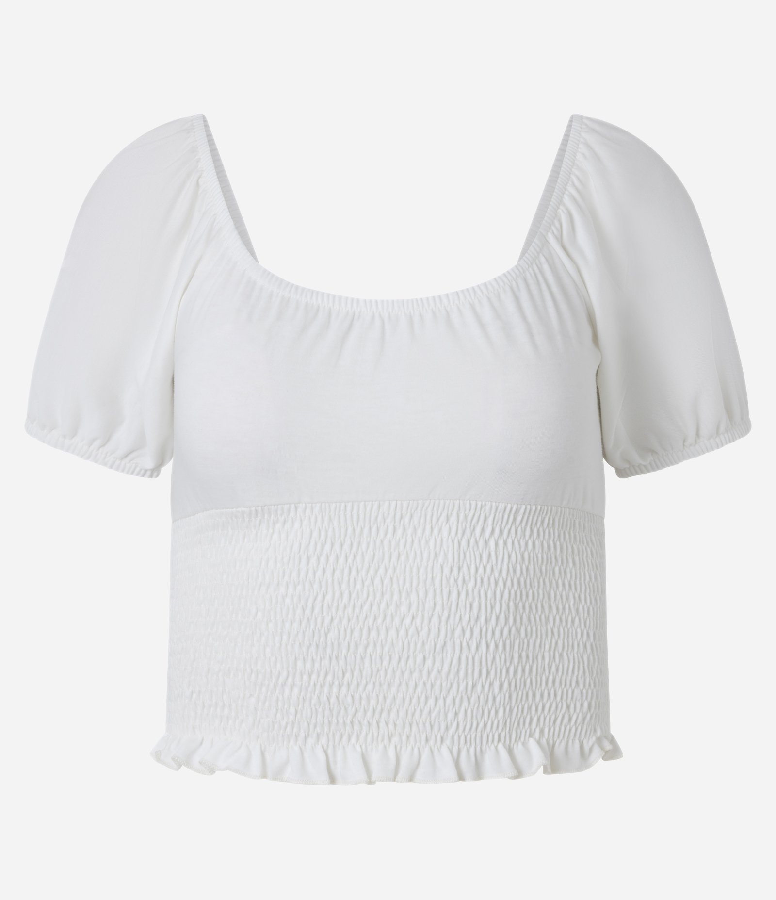 Blusa com Lastex e Manga Bufante Off White 4