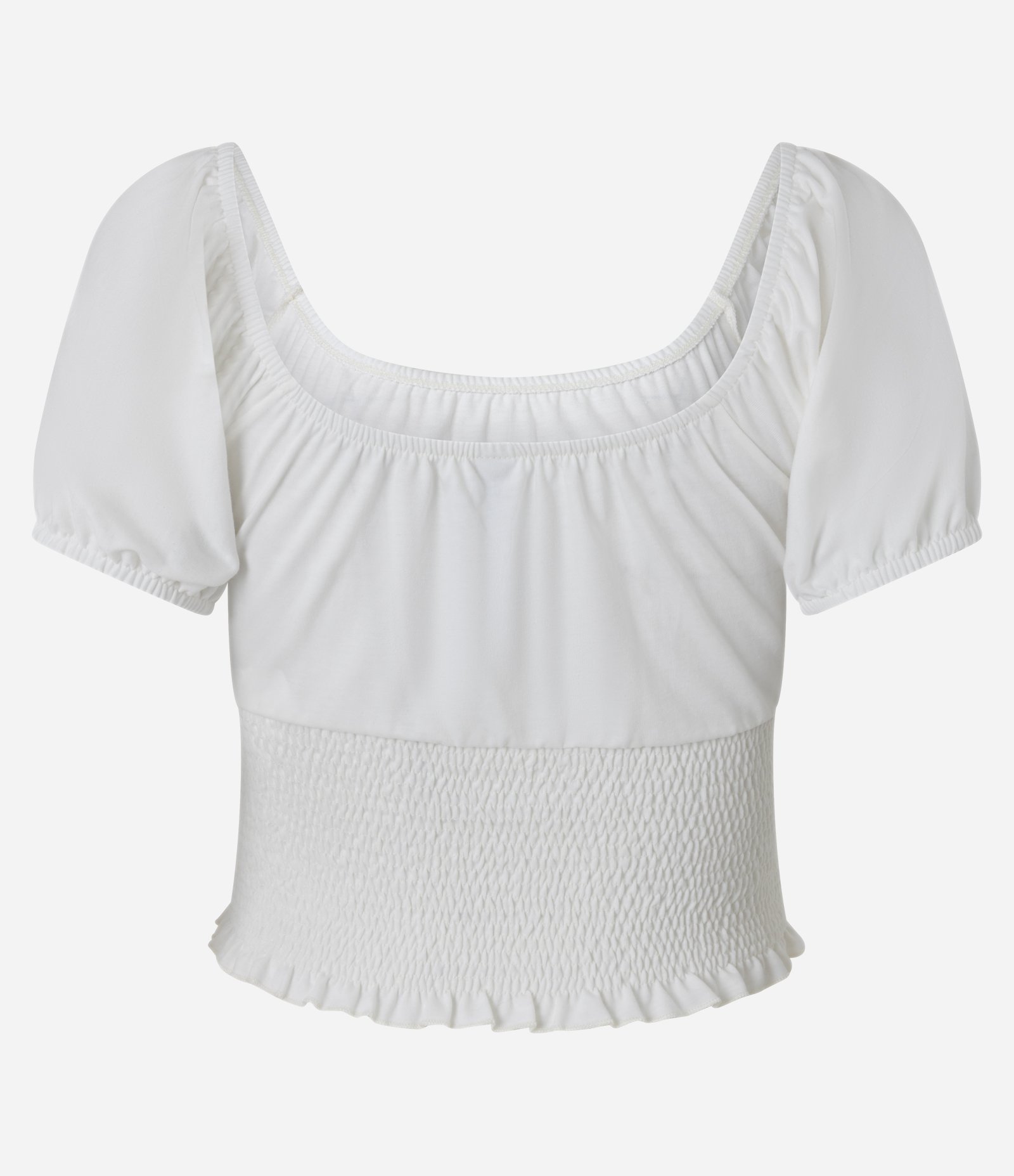 Blusa com Lastex e Manga Bufante Off White 5
