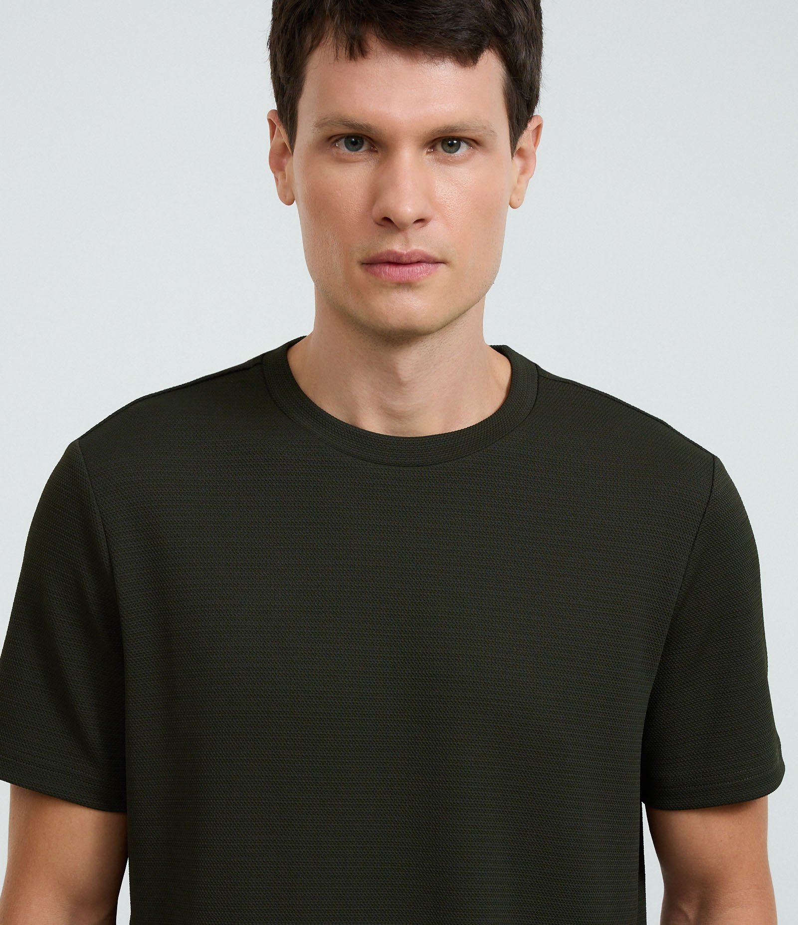 Camiseta Slim com Textura Verde 4