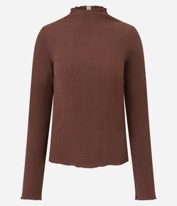 Blusa Texturizada com Golinha Alta
