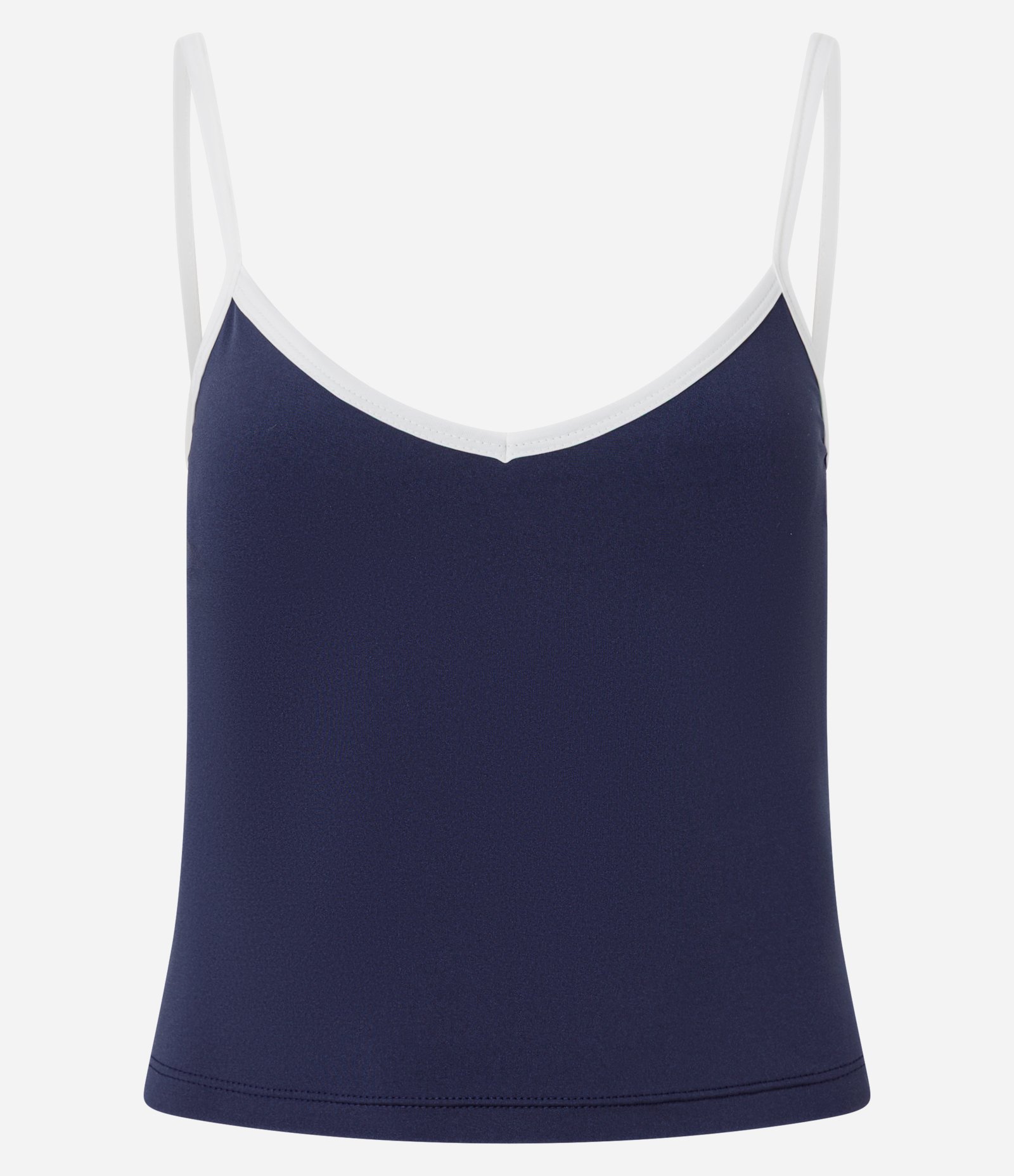 Blusa em Microfibra com Alças Finas e Viés Contrastantes Azul 4