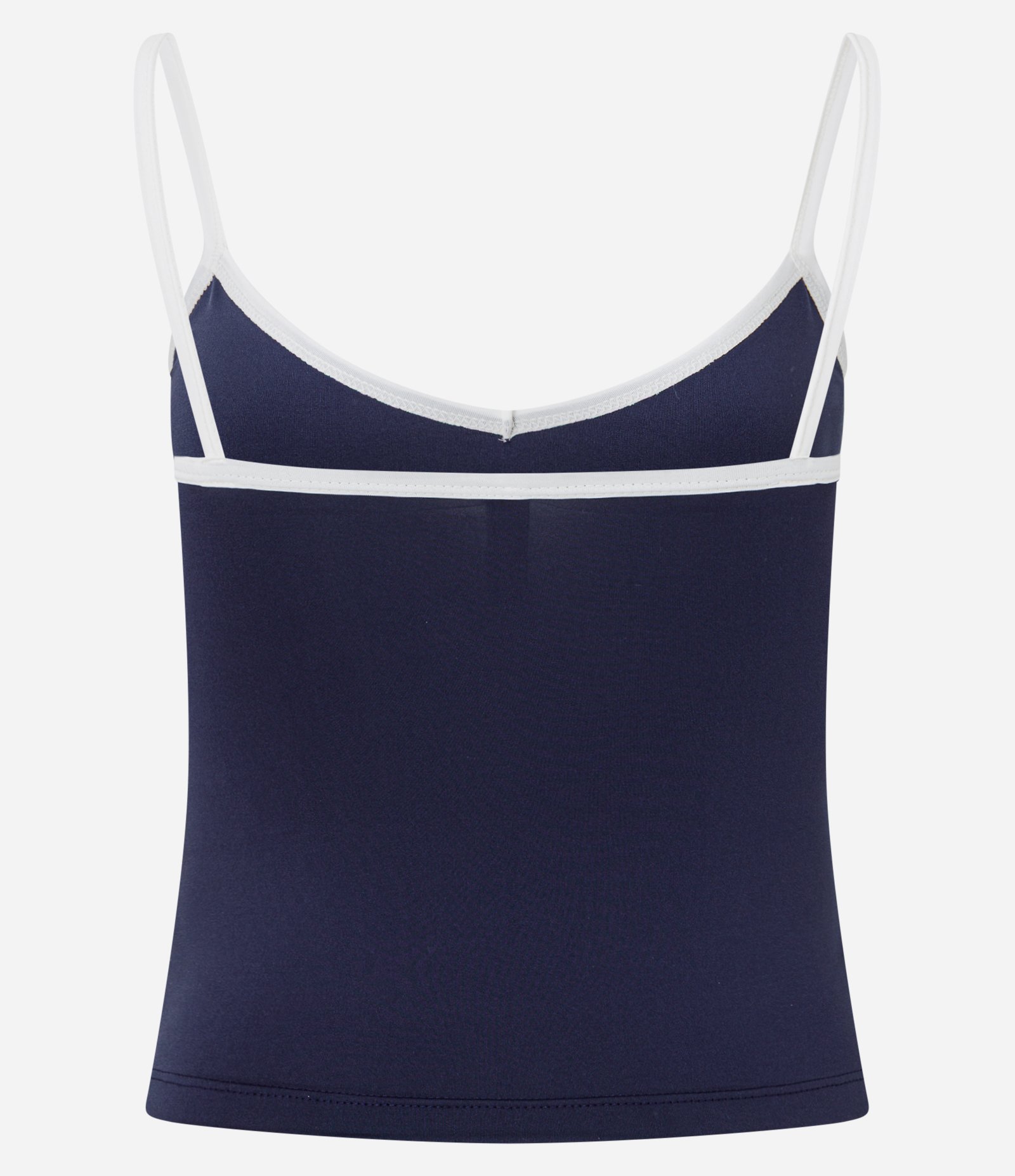 Blusa em Microfibra com Alças Finas e Viés Contrastantes Azul 5