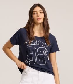 Blusa em algodão com Estampa lettering Números