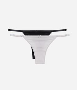 Kit 02 Calcinhas String Fio Duplo em Algodão