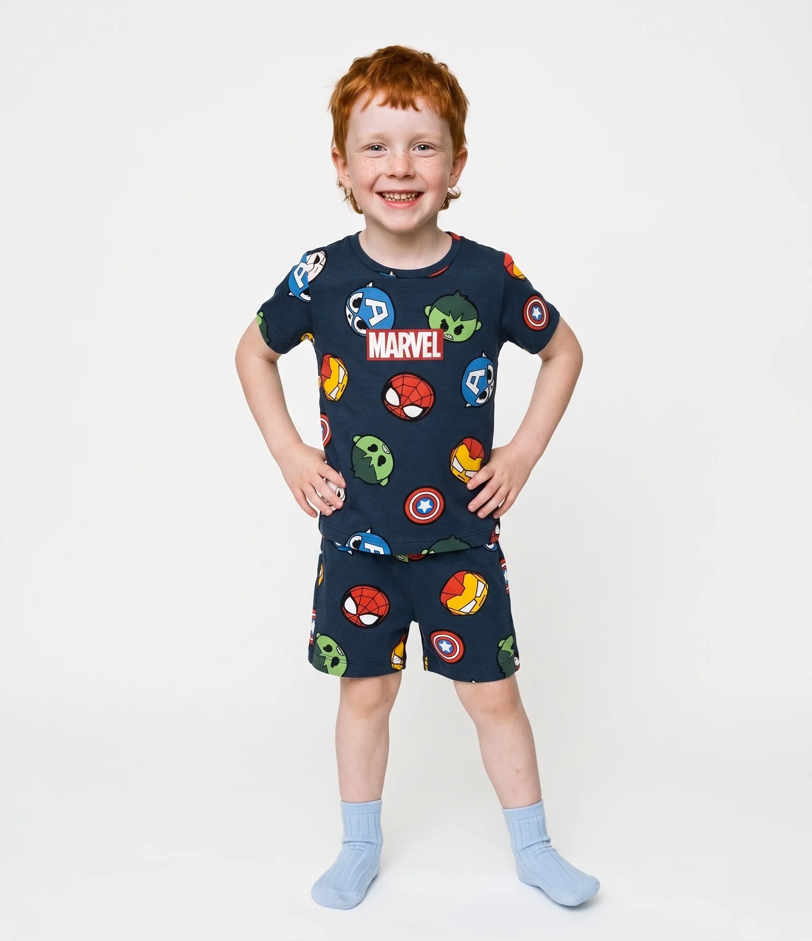 Pijama Infantil Mini Heróis Marvel - Tam 2 a 6 Anos Multicores 1