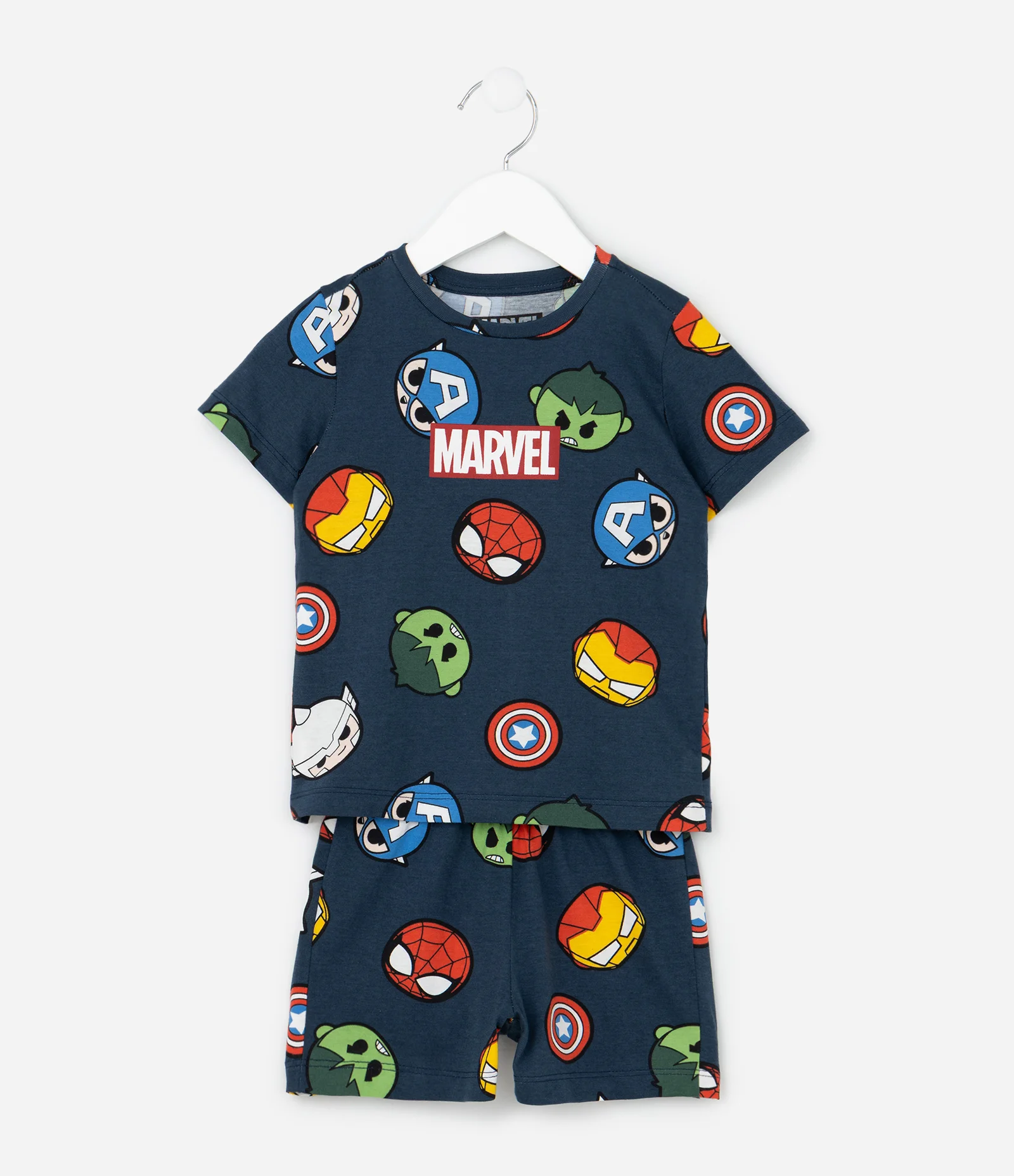 Pijama Curto Infantil Mini Heróis Marvel - Tam 2 a 6 Anos Multicores 1