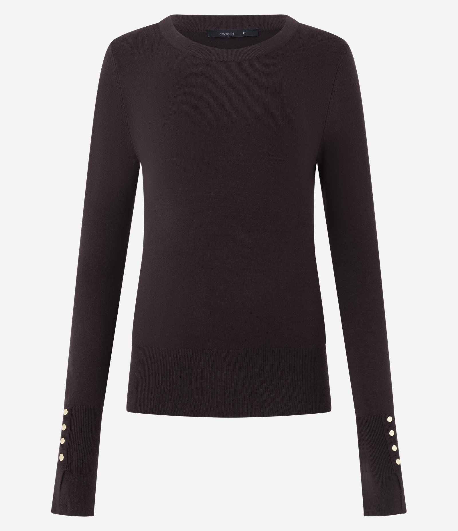 Suéter em Tricô com Botões no Punho Marrom 5