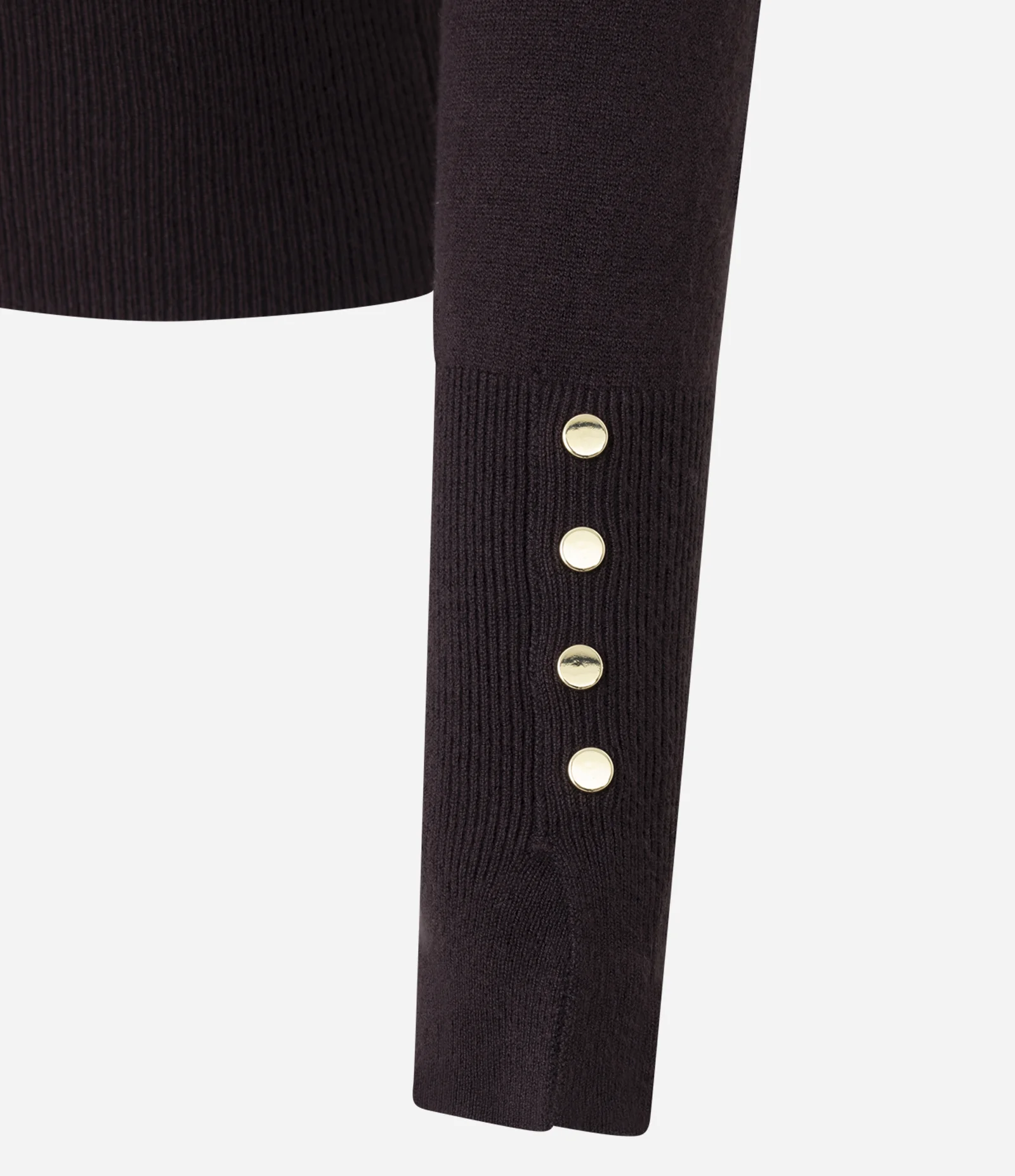 Suéter em Tricô com Botões no Punho Marrom 7