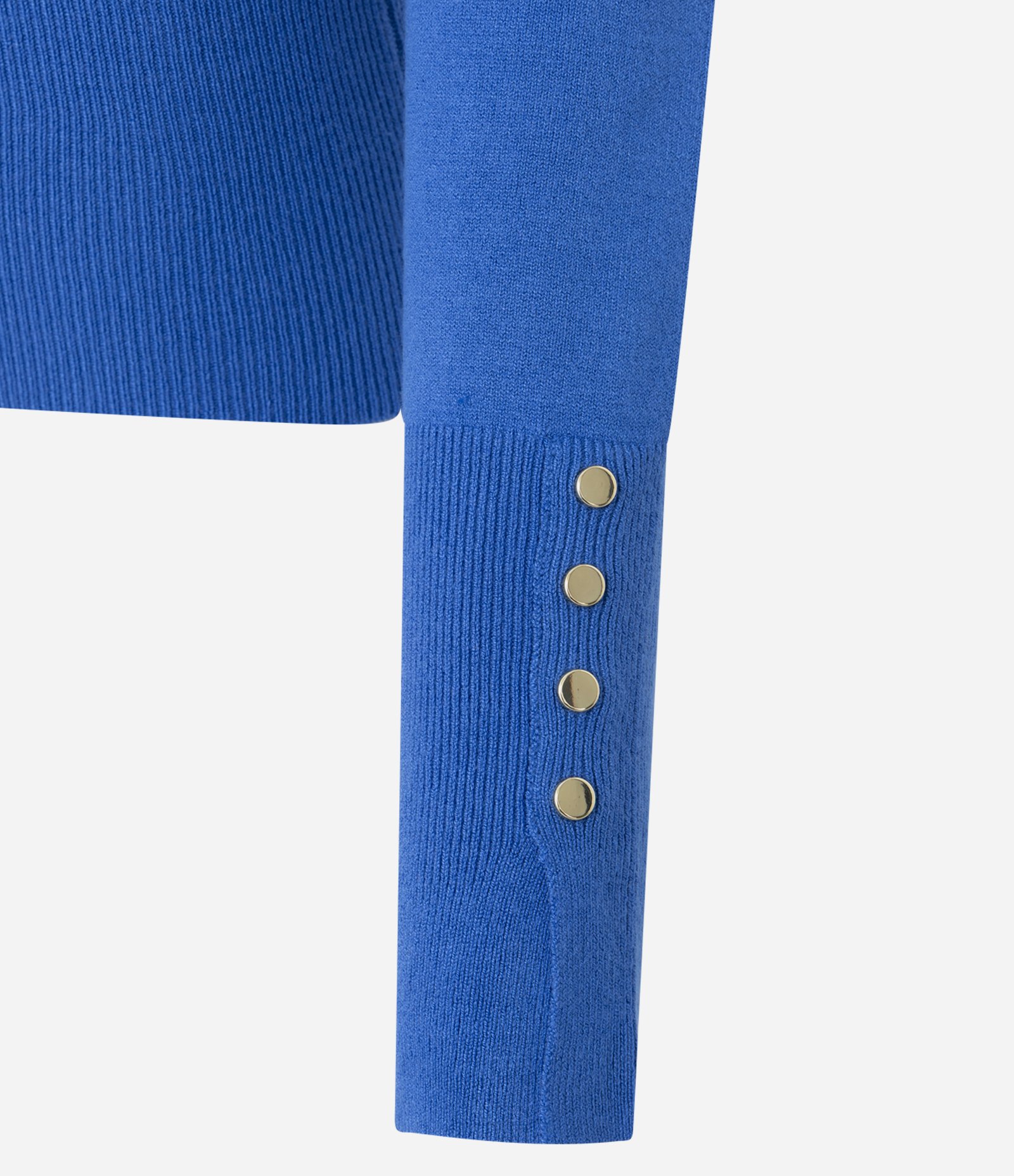 Suéter em Tricô com Botões no Punho Azul 7