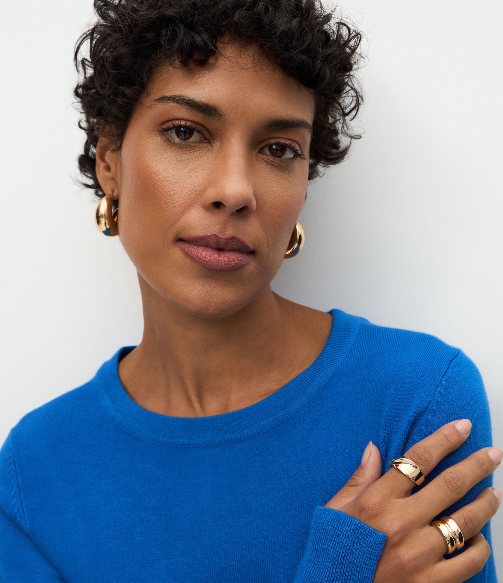 Suéter em Tricô com Botões no Punho Azul 4