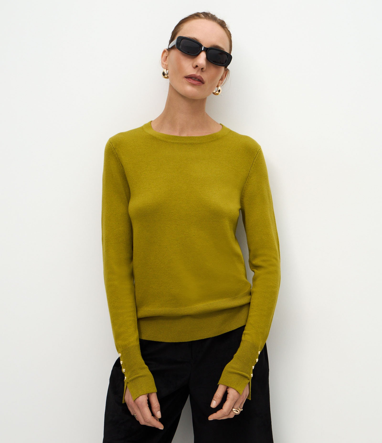 Suéter em Tricô com Botões no Punho Verde 3