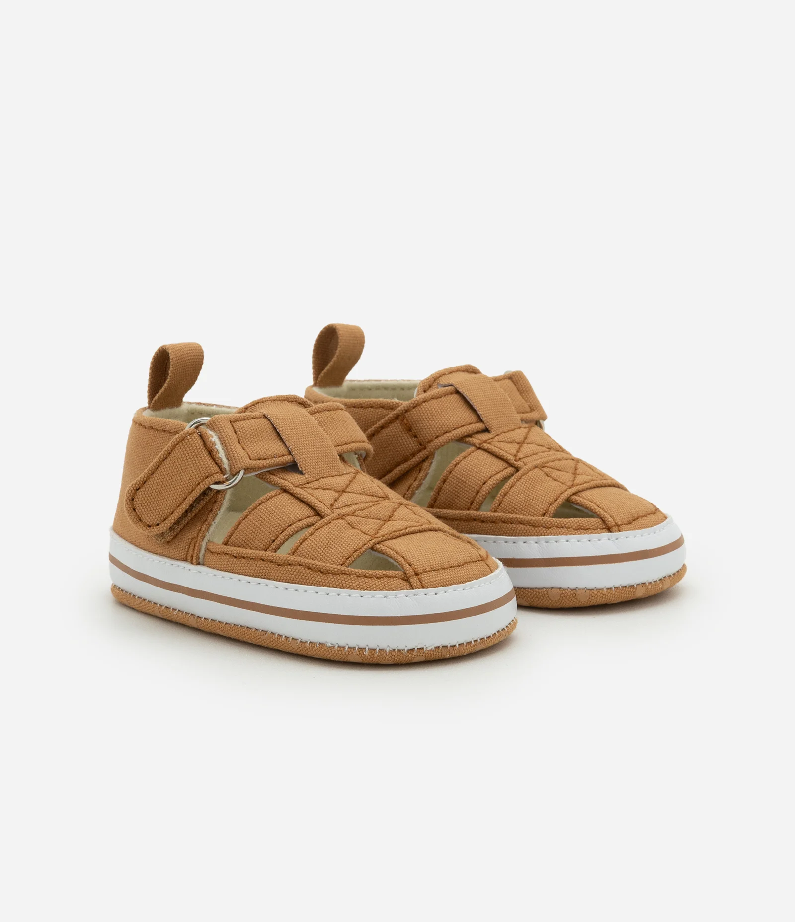 Sandália Infantil em Sarja Fechada na Frente – Tam 14 a 19 Meses Marrom 1