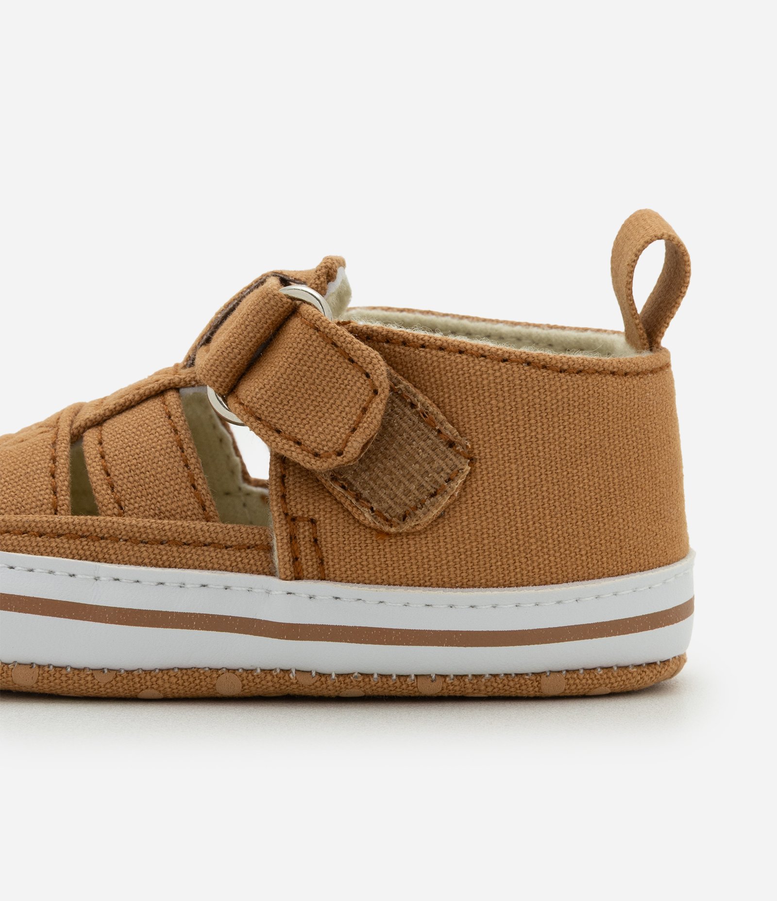 Sandália Infantil em Sarja Fechada na Frente – Tam 14 a 19 Meses Marrom 3