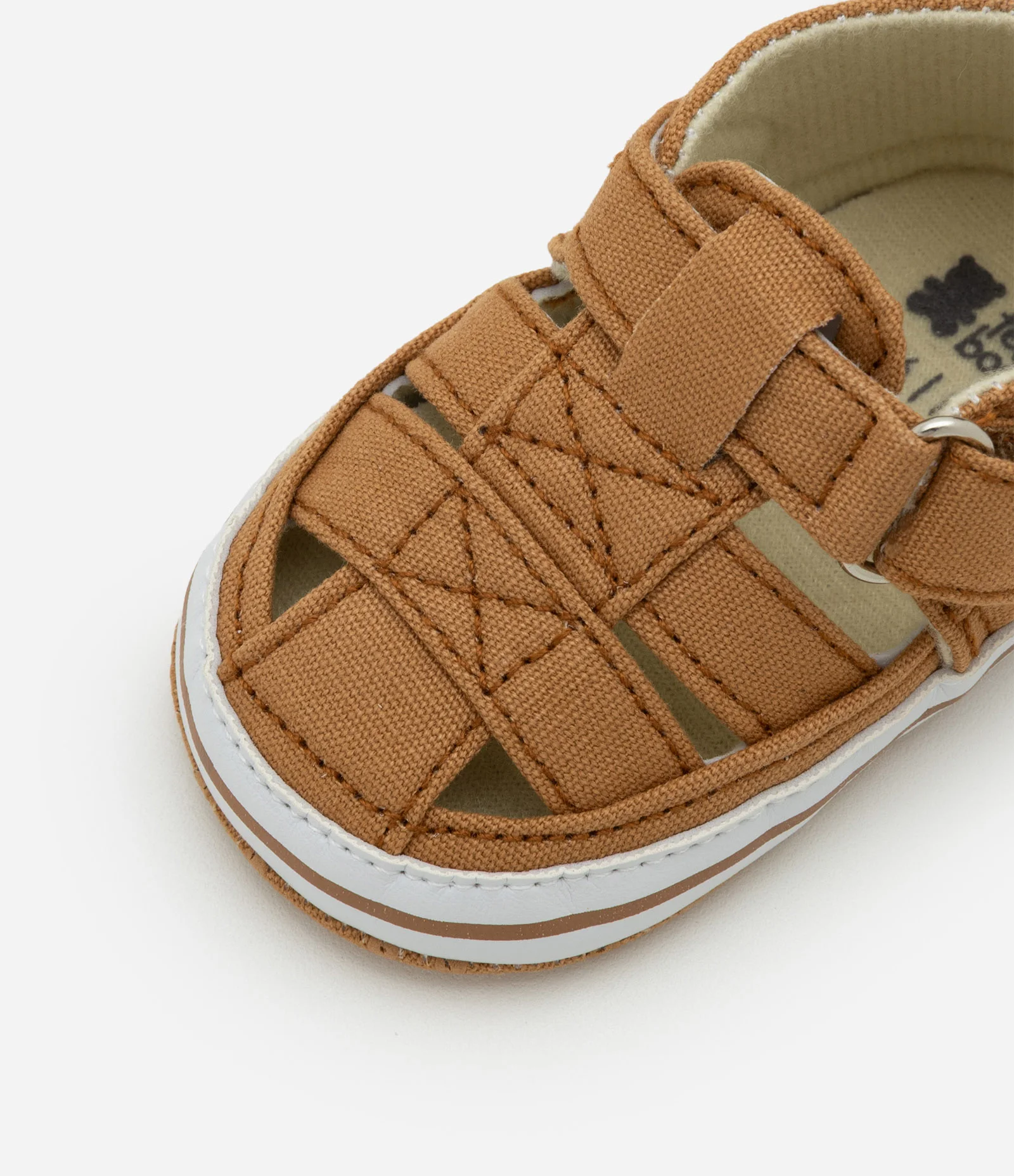 Sandália Infantil em Sarja Fechada na Frente – Tam 14 a 19 Meses Marrom 4