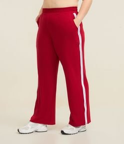 Calça Ampla Sportcore com Listras Laterais Curve & Plus Size